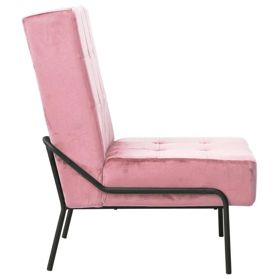 Chaise de relaxation 65x79x87 cm Rose Velours - 3