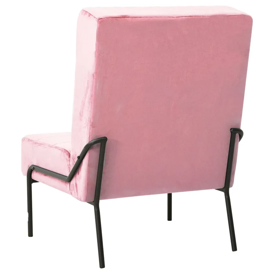 Chaise de relaxation 65x79x87 cm Rose Velours - 4