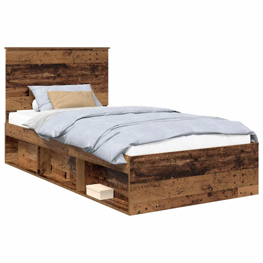 Cadre de lit Bois ancien 100 x 200 cm Bois de pin massif - 2