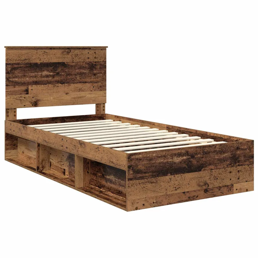 Cadre de lit Bois ancien 100 x 200 cm Bois de pin massif - 4