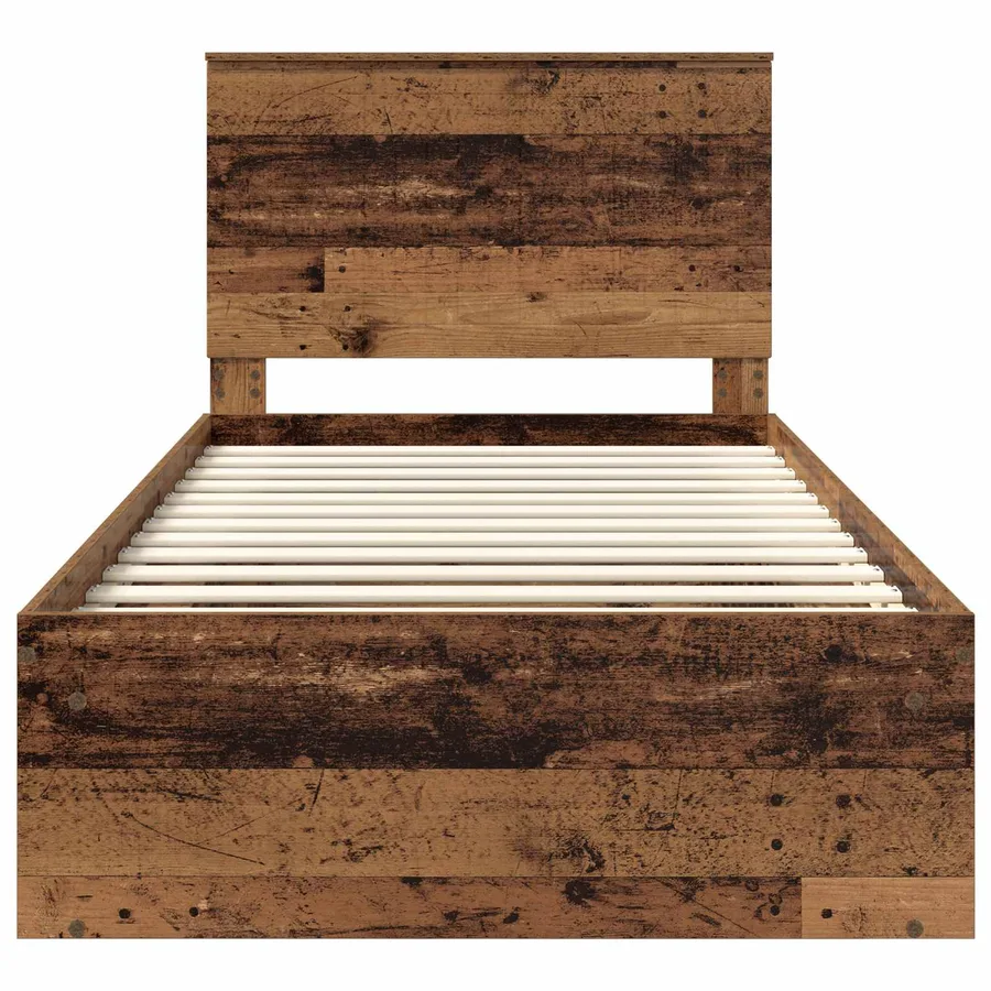 Cadre de lit Bois ancien 100 x 200 cm Bois de pin massif - 7