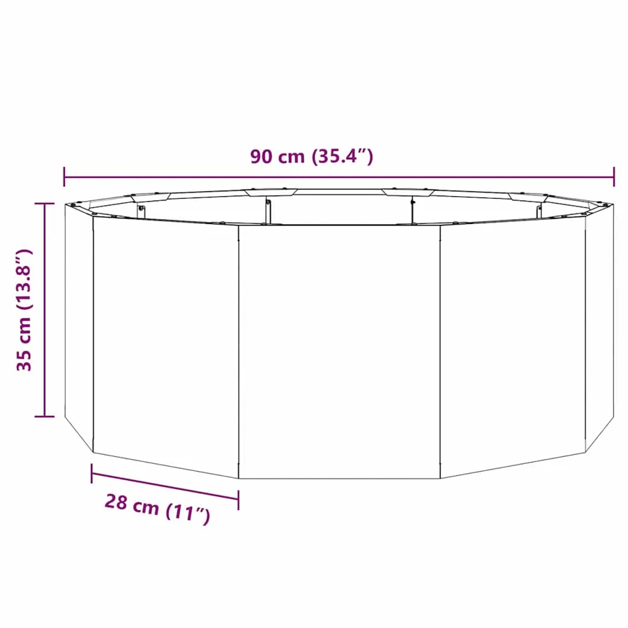 Jardinière Anthracite 90 x 90 x 35 cm Acier - 8
