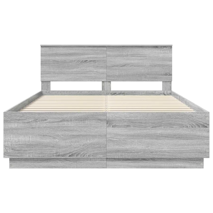 Cadre de lit Sonoma gris 150 x 200 cm Bois d'ingénierie - 7