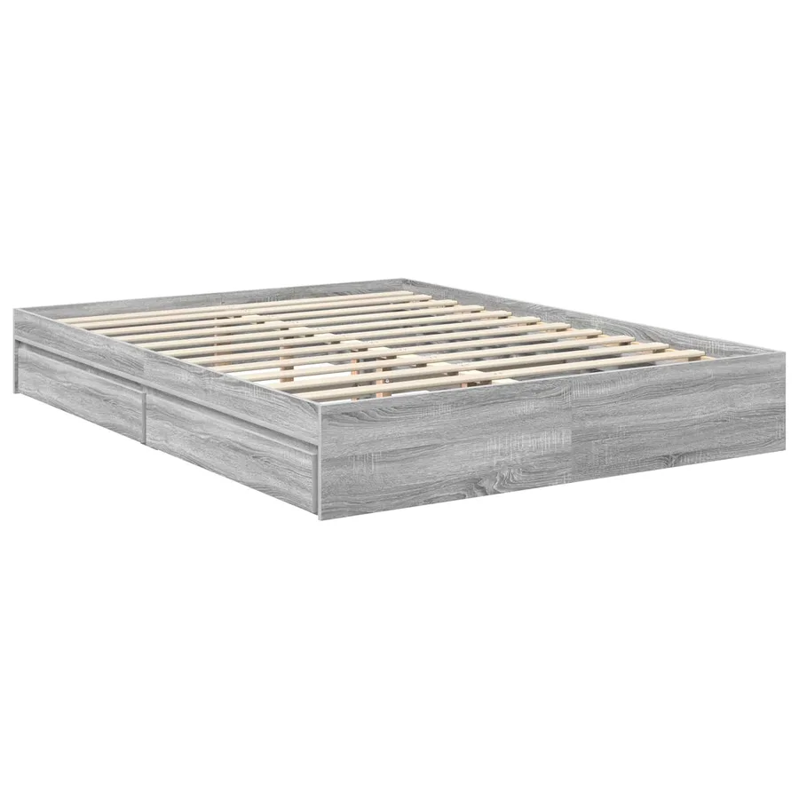 Lit de Rangement Gris Sonoma 150 x 200 cm Bois d'ingénierie - 6