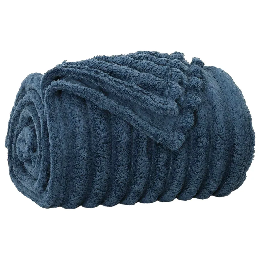 Jeté Bleu marine 270 x 240 cm Toison - 2