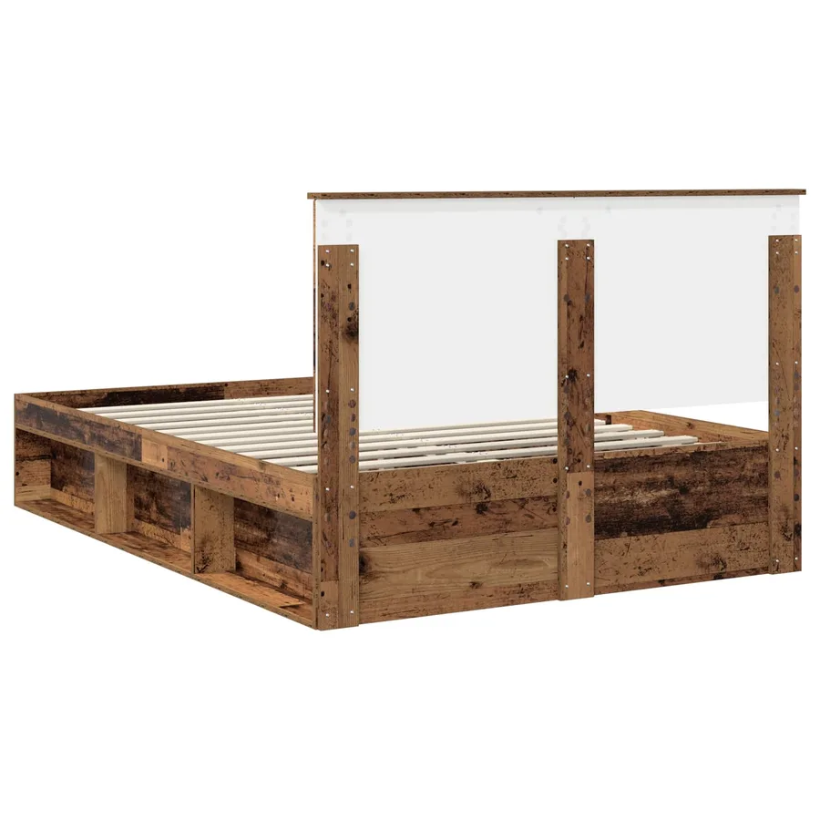 Cadre de lit Bois ancien 135 x 190 cm Bois de pin massif - 9
