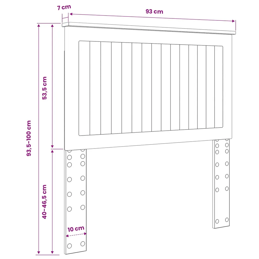 Tête de lit Blanc Brillant 90 cm Bois d'ingénierie - 10