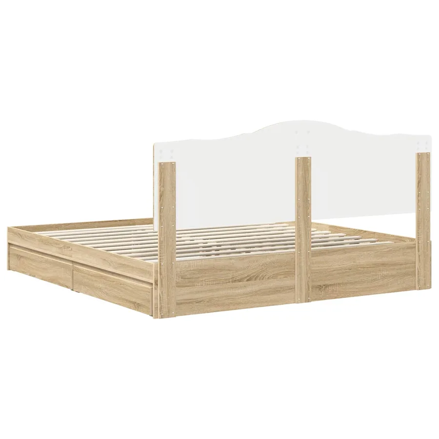 Lit de Rangement Chêne Sonoma 180 x 200 cm Bois d'ingénierie - 8