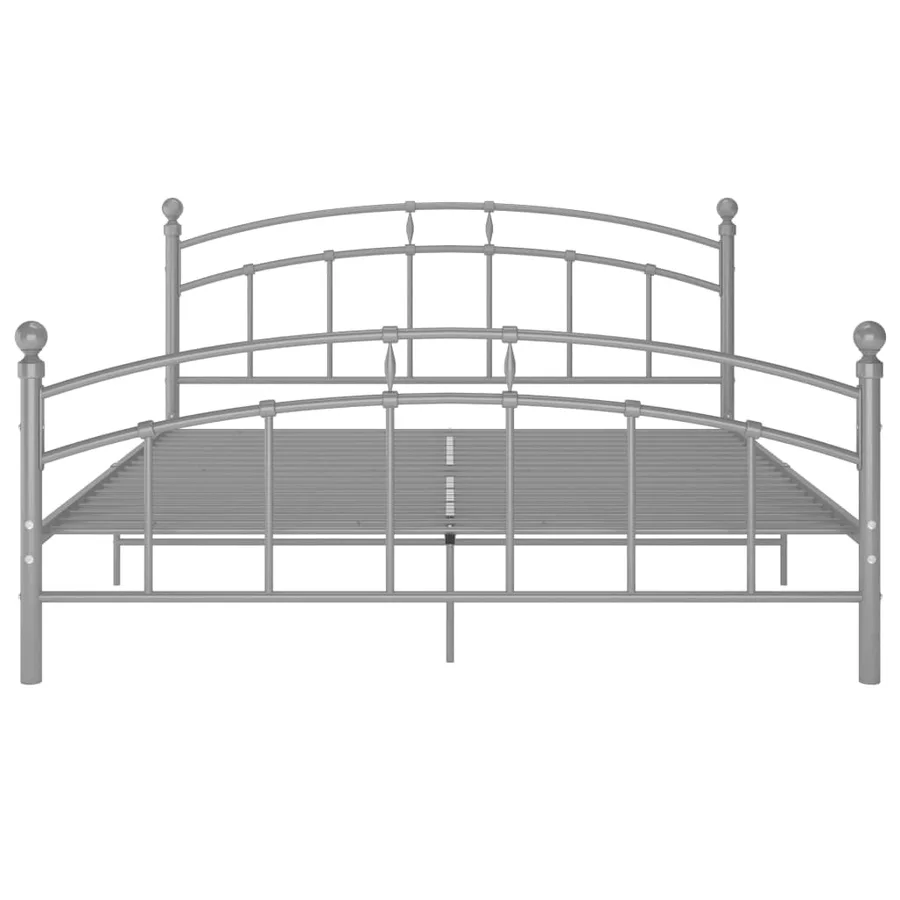 Cadre de lit sans matelas gris métal 180x200 cm - 3