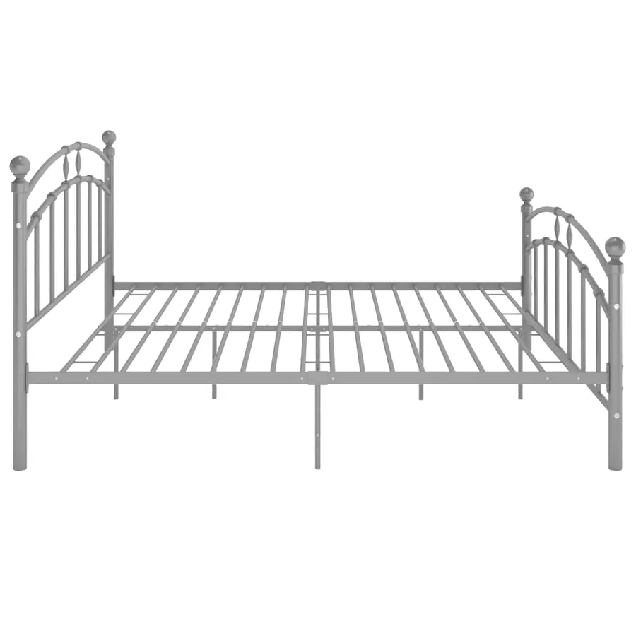 Cadre de lit sans matelas gris métal 180x200 cm - 4