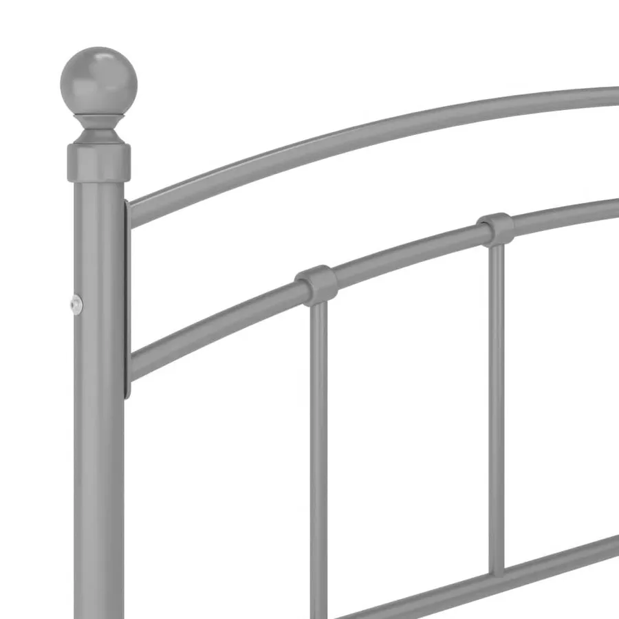 Cadre de lit sans matelas gris métal 180x200 cm - 6