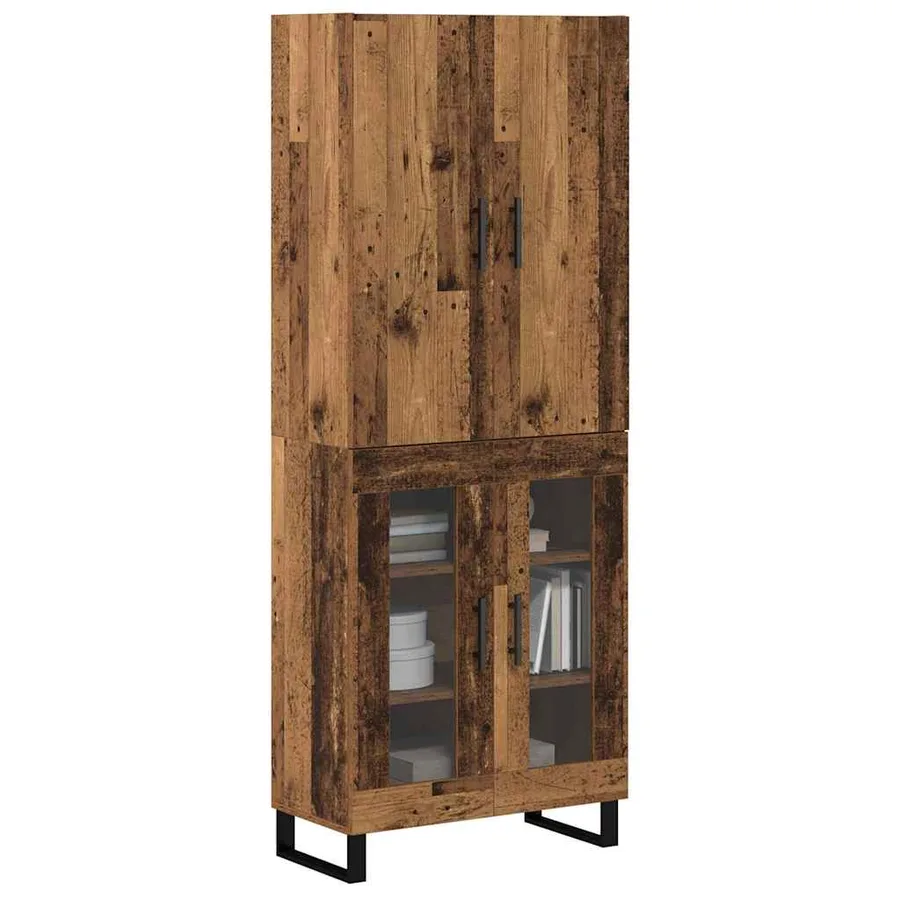 Haut Armoire 2 pcs Bois Ancien 69,5 x 34 x 180 cm - 3