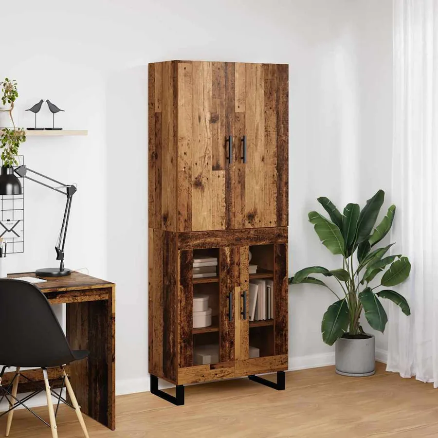 Haut Armoire 2 pcs Bois Ancien 69,5 x 34 x 180 cm - 4