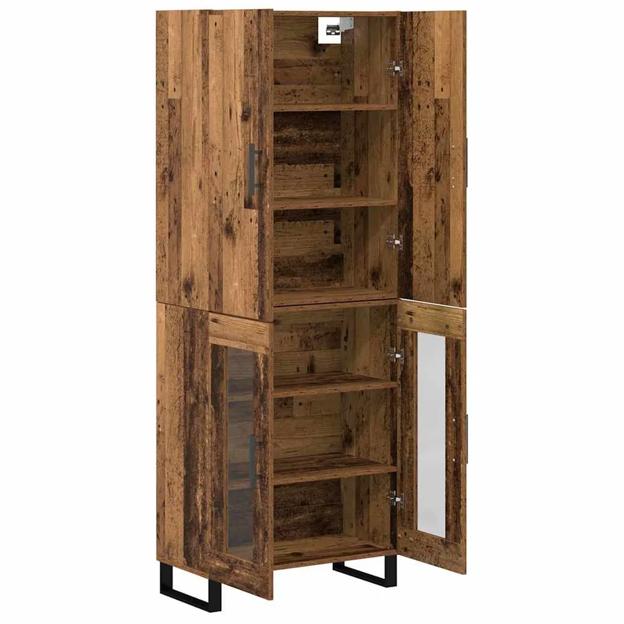 Haut Armoire 2 pcs Bois Ancien 69,5 x 34 x 180 cm - 7