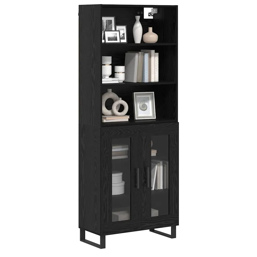 Haut Armoire 2 pcs Chêne noir Bois d'ingénierie - 3