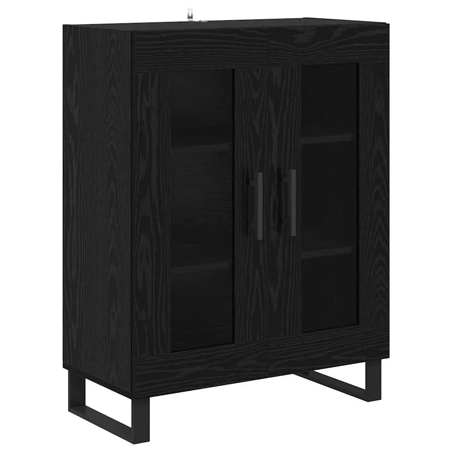 Haut Armoire 2 pcs Chêne noir Bois d'ingénierie - 6