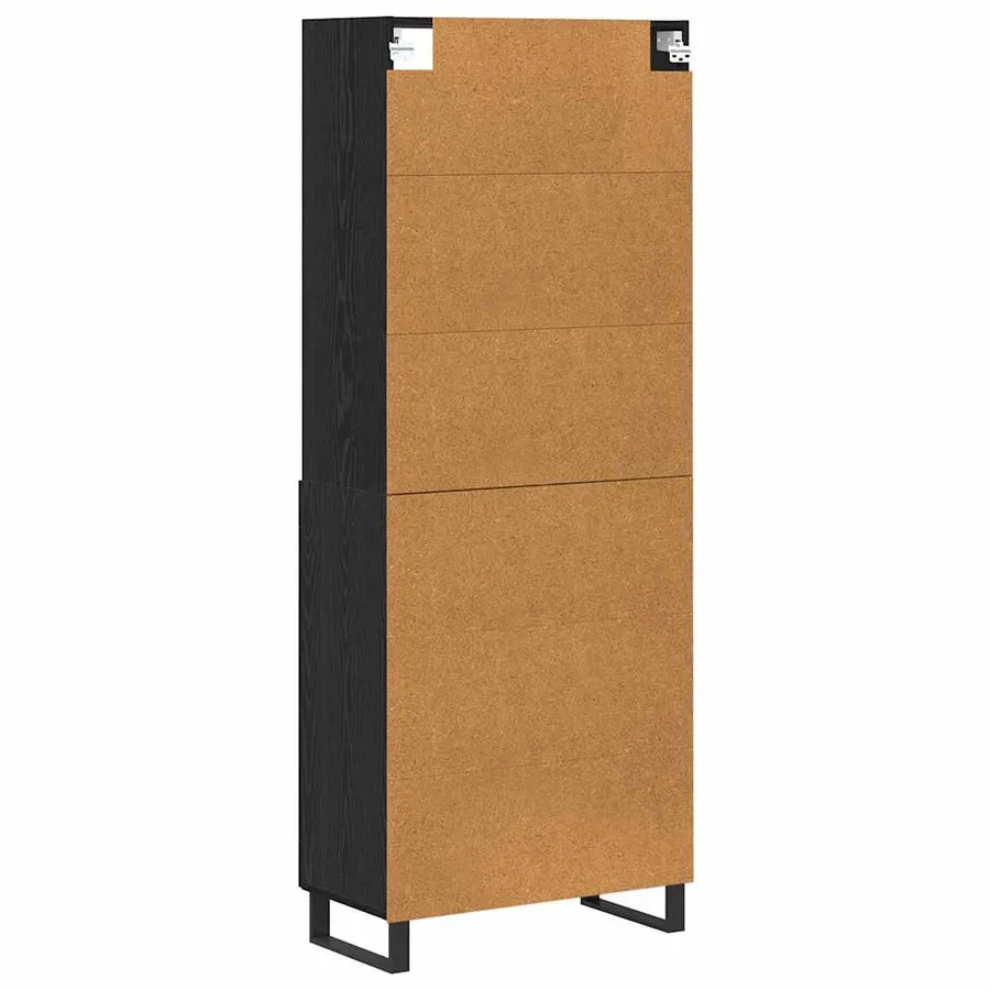 Haut Armoire 2 pcs Chêne noir Bois d'ingénierie - 8