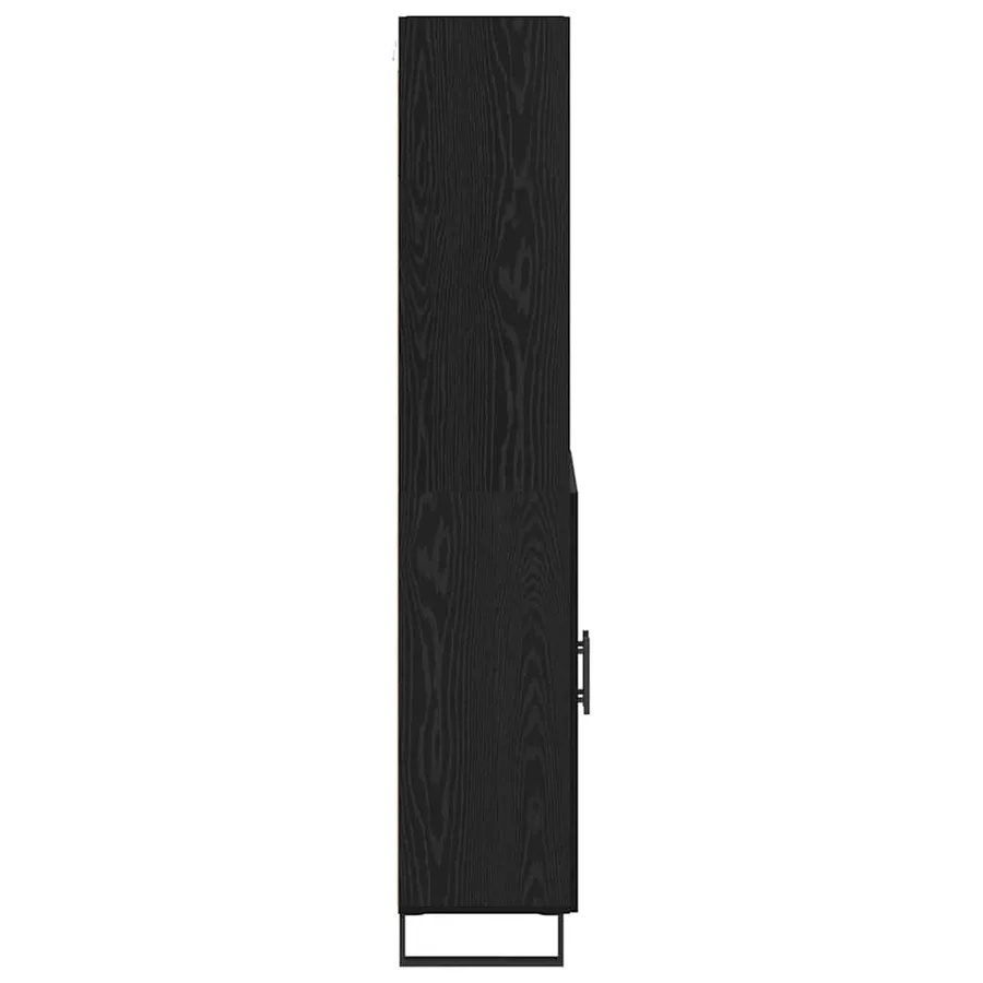 Haut Armoire 2 pcs Chêne noir Bois d'ingénierie - 9