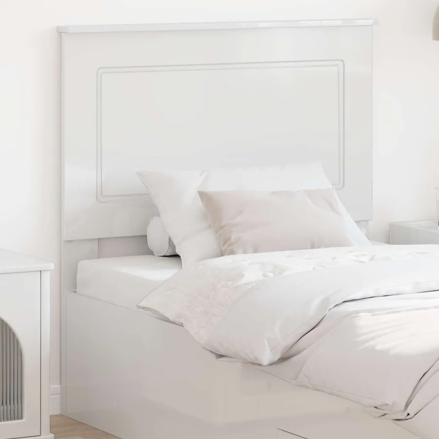 Tête de lit Blanc Brillant 100 cm Bois d’ingénierie
