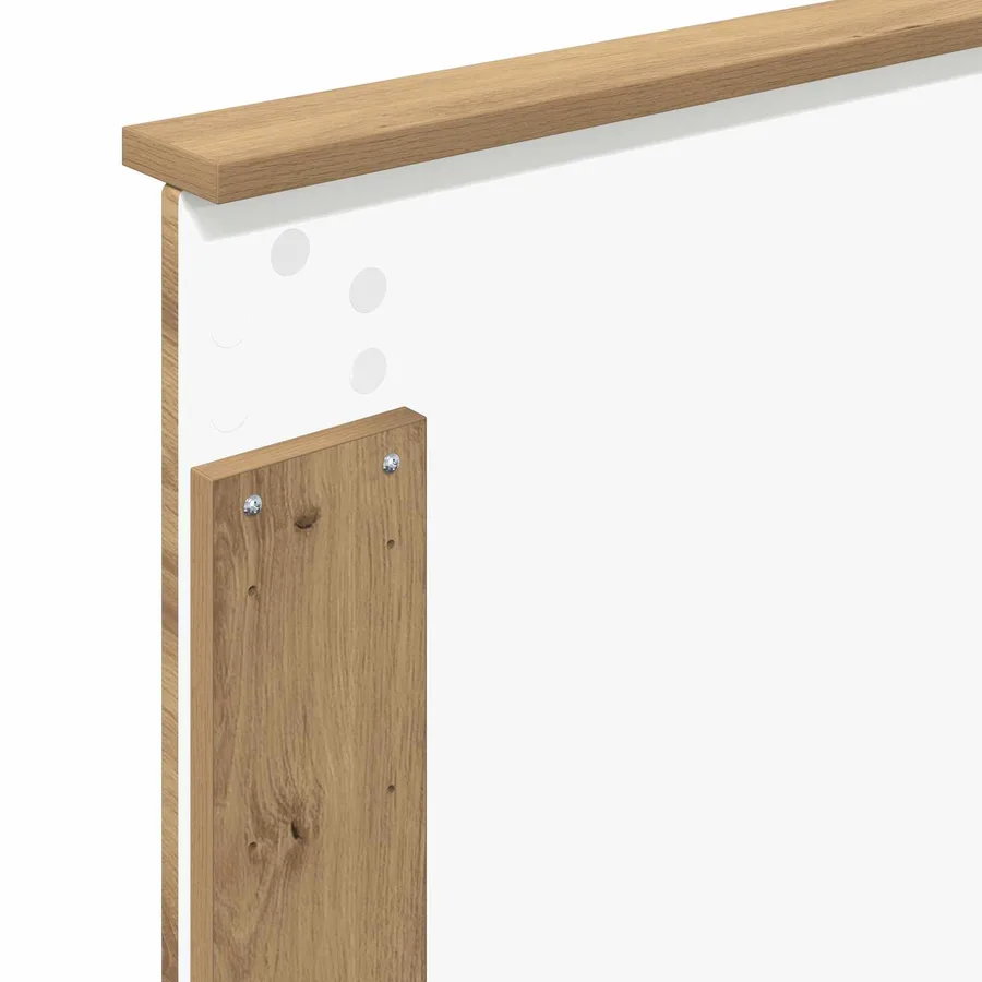 Cadre de lit Chêne artisan 90 x 200 cm Bois de pin massif - 11