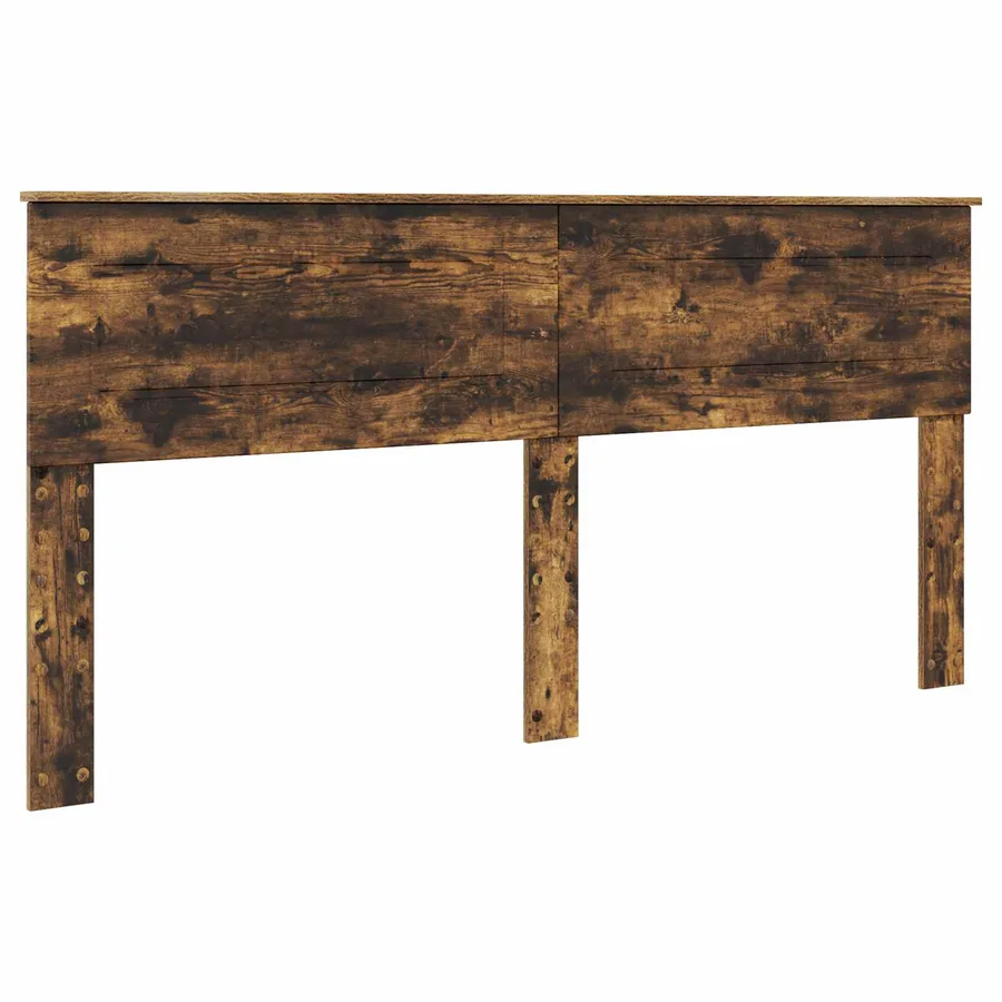 Cadre de lit Chêne fumé 200 x 200 cm Bois d'ingénierie - 7
