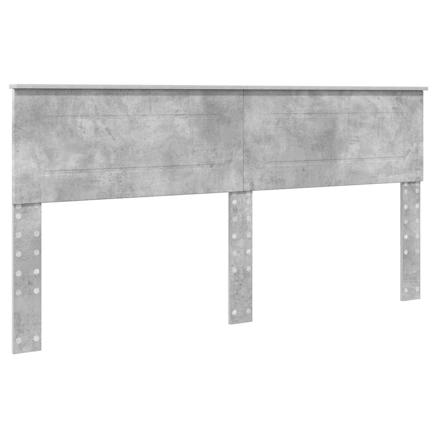 Cadre de lit Gris béton 200 x 200 cm Bois d'ingénierie - 6
