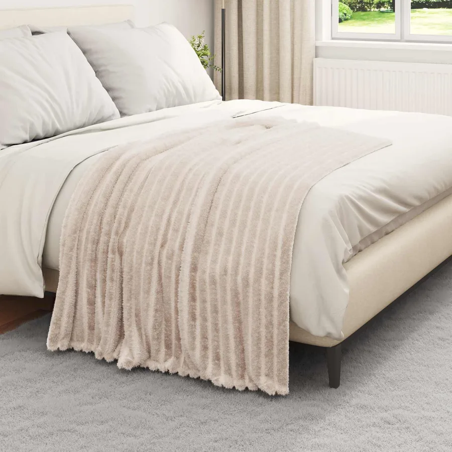 Jeté Beige 150 x 130 cm Toison - 3