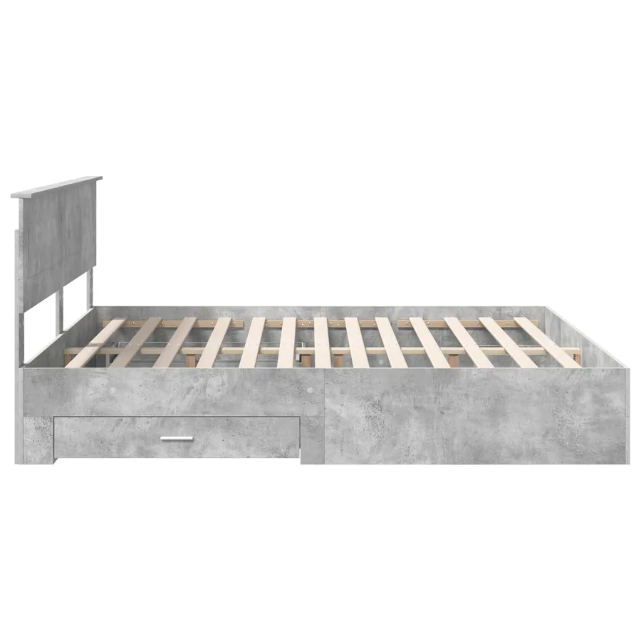 Cadre de lit Gris béton 180 x 200 cm Bois d'ingénierie - 9