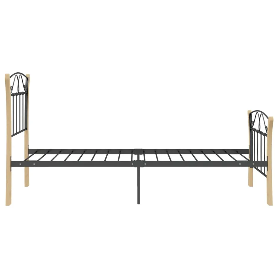 Cadre de lit sans matelas noir métal 90x200 cm - 5