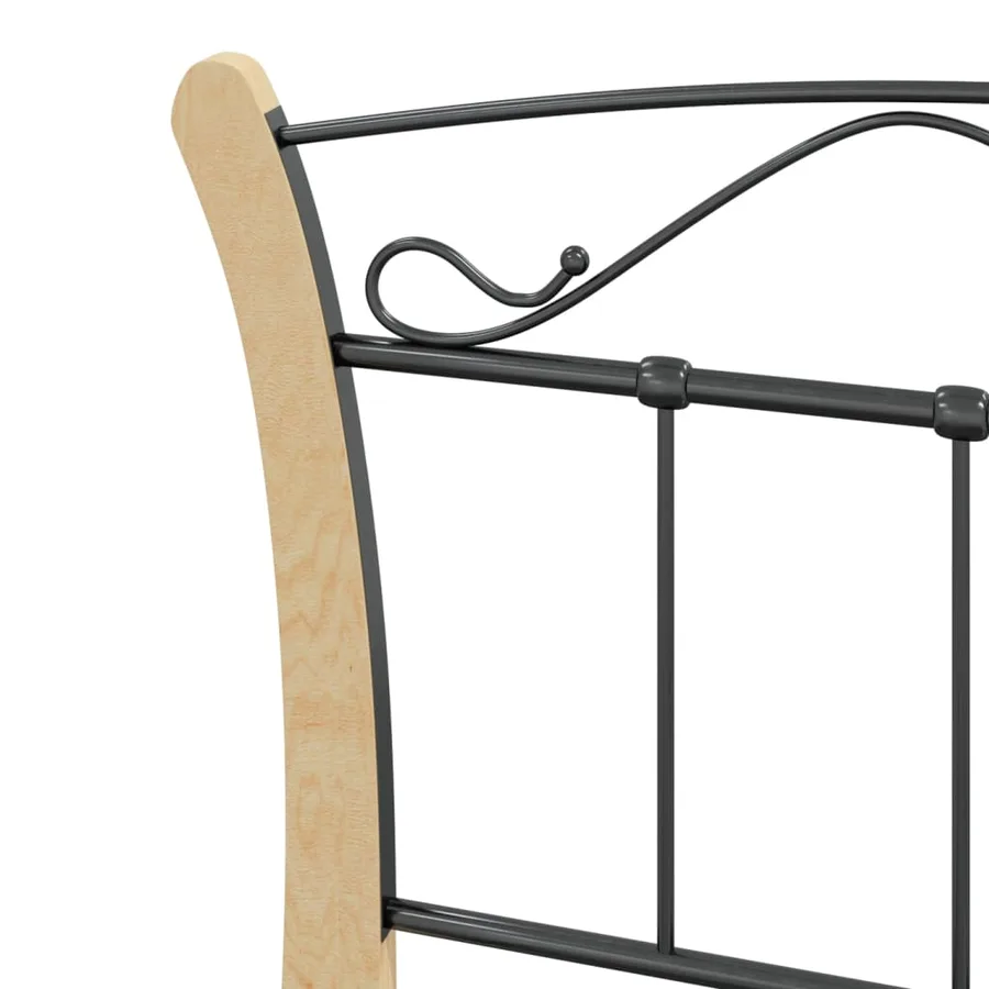 Cadre de lit sans matelas noir métal 90x200 cm - 6