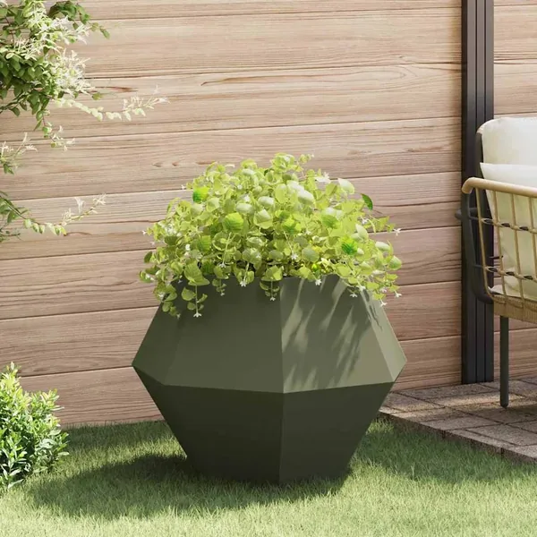 Jardinière Vert olive 75 x 75 x 60 cm Acier