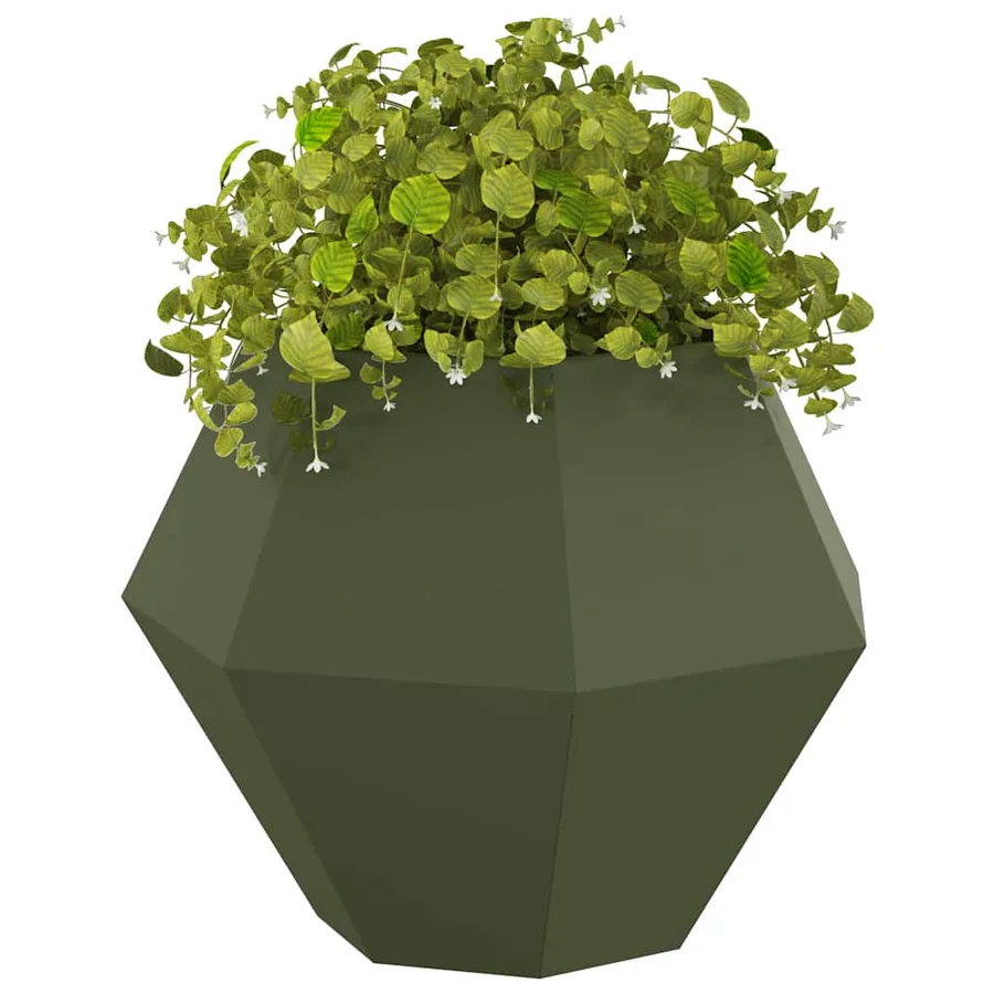 Jardinière Vert olive 75 x 75 x 60 cm Acier - 3
