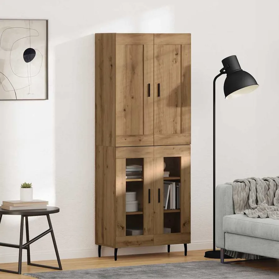 Haut Armoire 2 pcs Chêne artisanal 69,5 x 34 x 180 cm