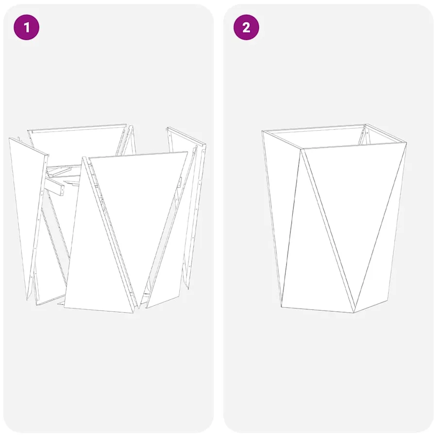 Jardinière 2 pc Anthracite 50 x 50 x 75 cm Acier - 9