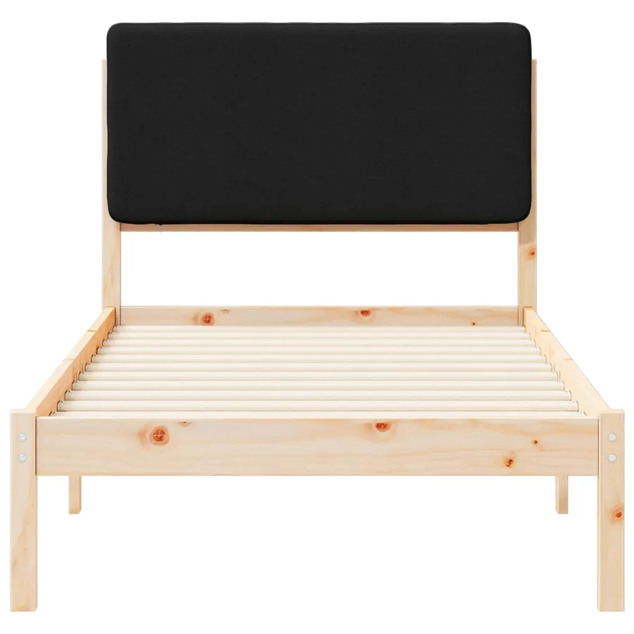 Cadre de lit avec tête de lit rembourrée Noir 100 x 200 cm - 5
