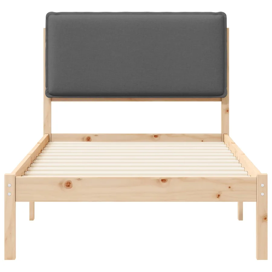 Cadre de lit avec tête de lit rembourrée Gris foncé - 5
