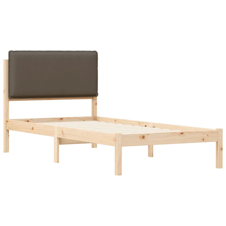 Cadre de lit avec tête de lit rembourrée Taupe 100 x 200 cm - 4