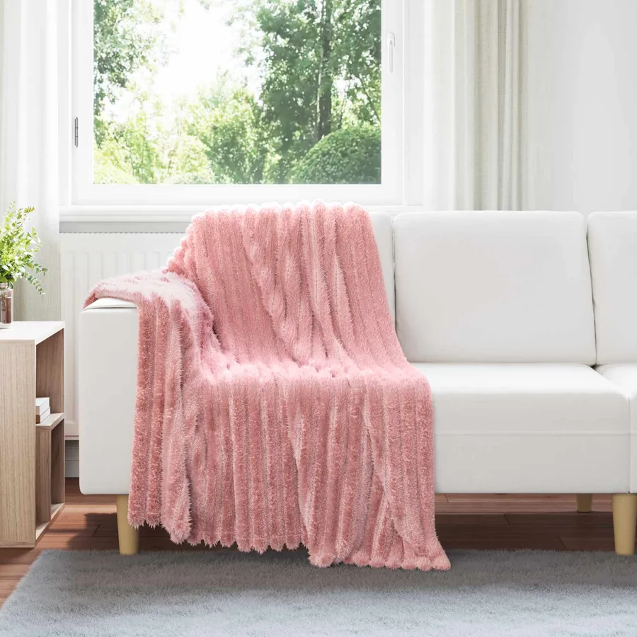 Couvertures à jeter 6 pcs Rose 150 x 130 cm Toison