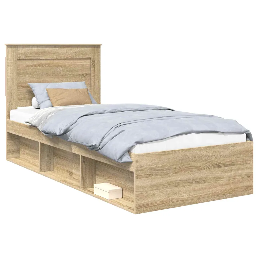 Cadre de lit avec tiroir Chêne Sonoma 75 x 190 cm Pin massif - 2