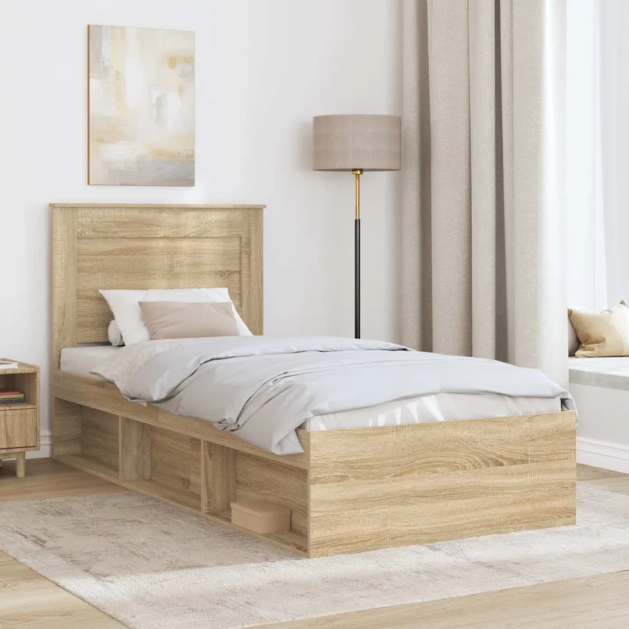 Cadre de lit avec tiroir Chêne Sonoma 75 x 190 cm Pin massif - 3