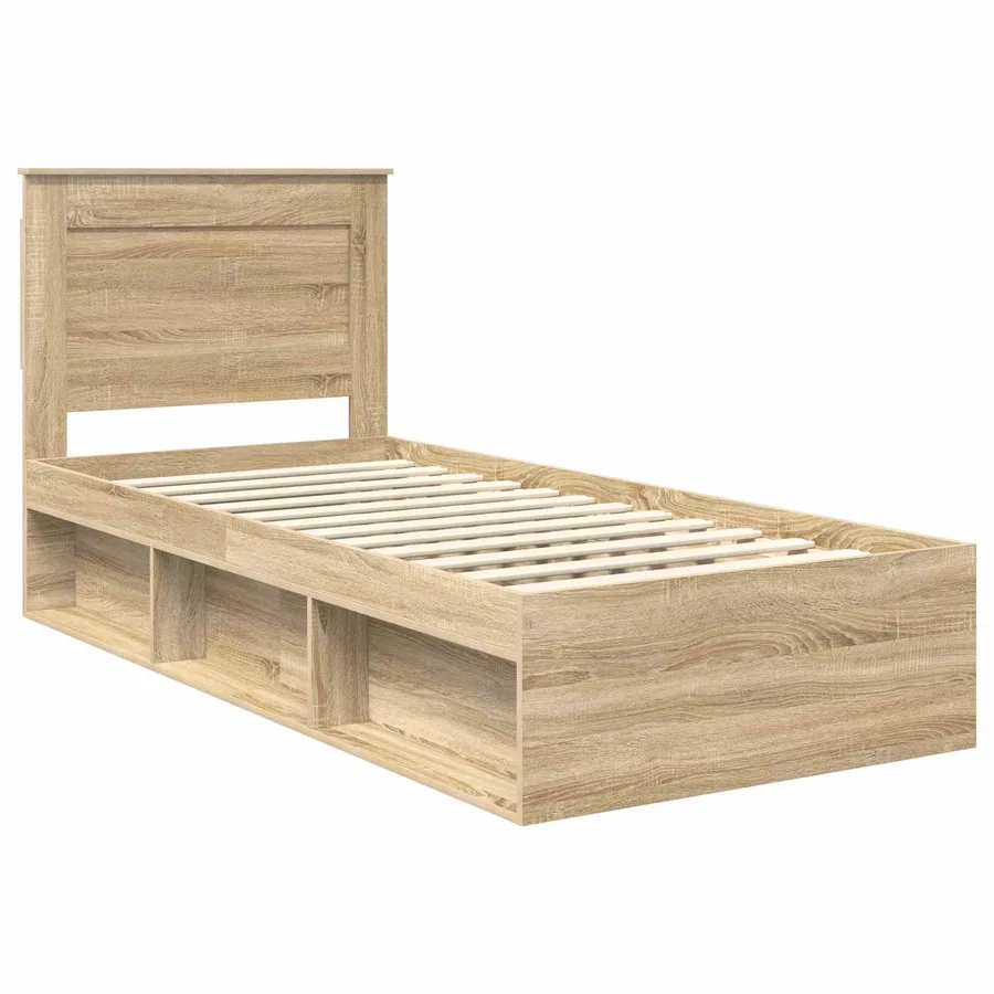 Cadre de lit avec tiroir Chêne Sonoma 75 x 190 cm Pin massif - 4