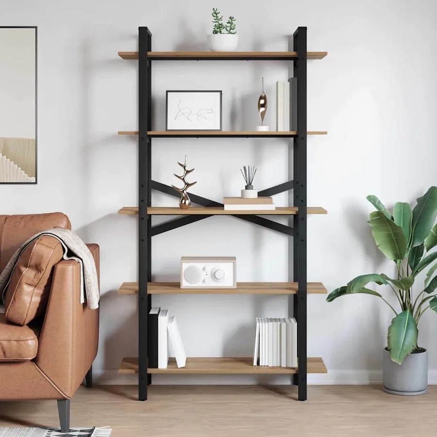 Étagère 5 niveaux 100 x 33,5 x 178 cm Bois d'ingénierie - 4