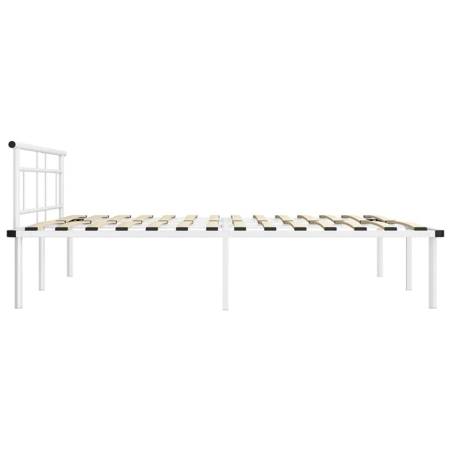 Cadre de lit sans matelas blanc métal 180x200 cm - 4