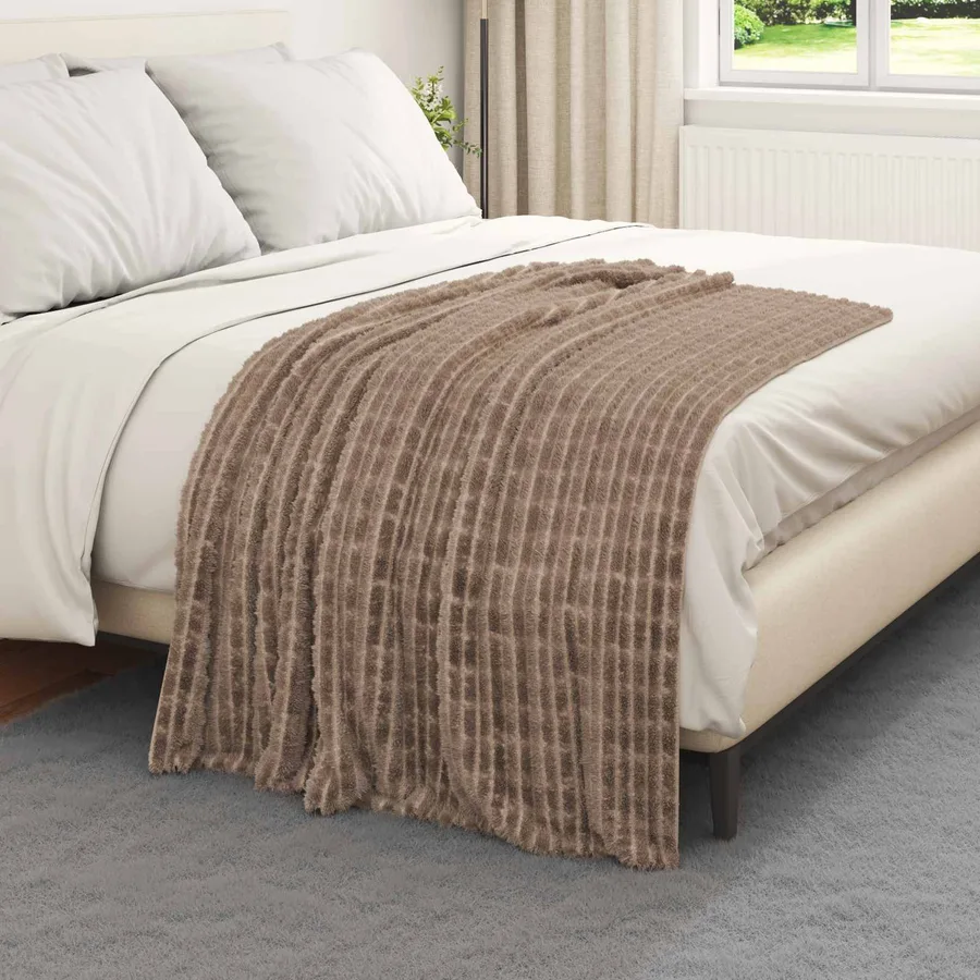 Couvertures à jeter 6 pcs Camel 150 x 130 cm Toison - 3