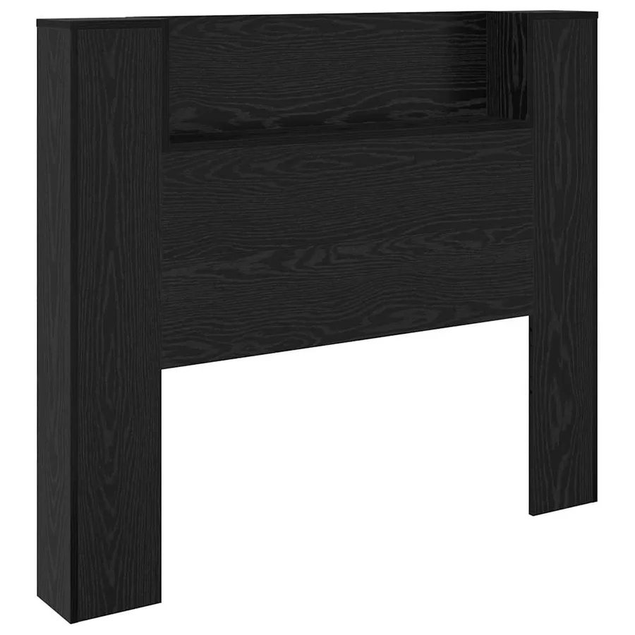 Tête de lit de rangement avec LED Chêne noir Bois d'ingénierie - 5