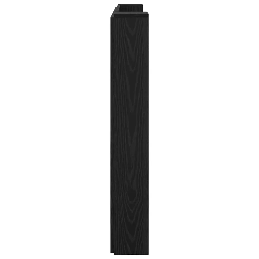 Tête de lit de rangement avec LED Chêne noir Bois d'ingénierie - 7