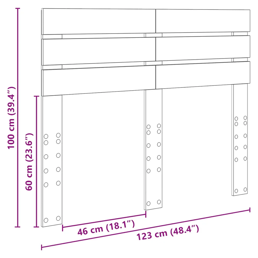 Tête de lit Blanc Bois d'ingénierie - 9