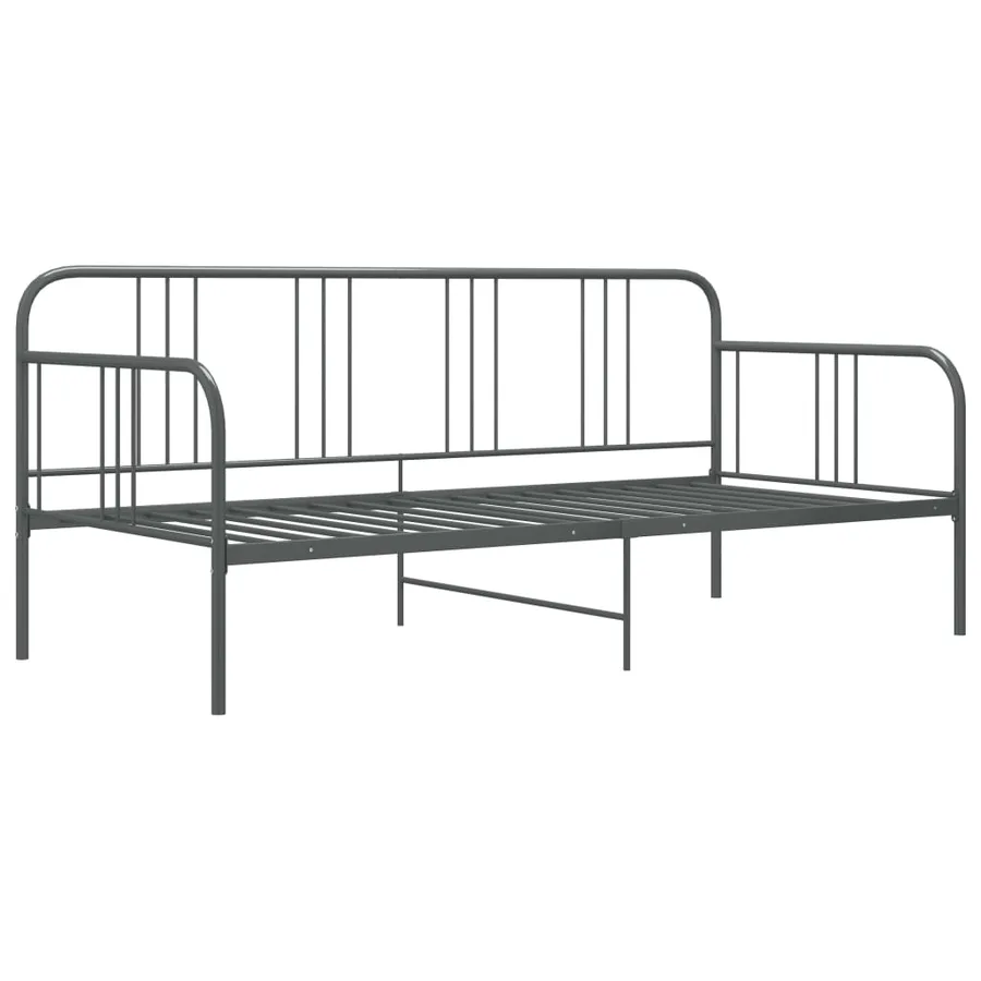 Cadre de canapé-lit sans matelas gris métal 90x200 cm - 2