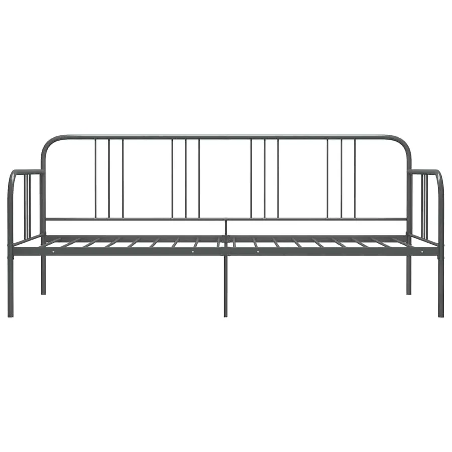 Cadre de canapé-lit sans matelas gris métal 90x200 cm - 4