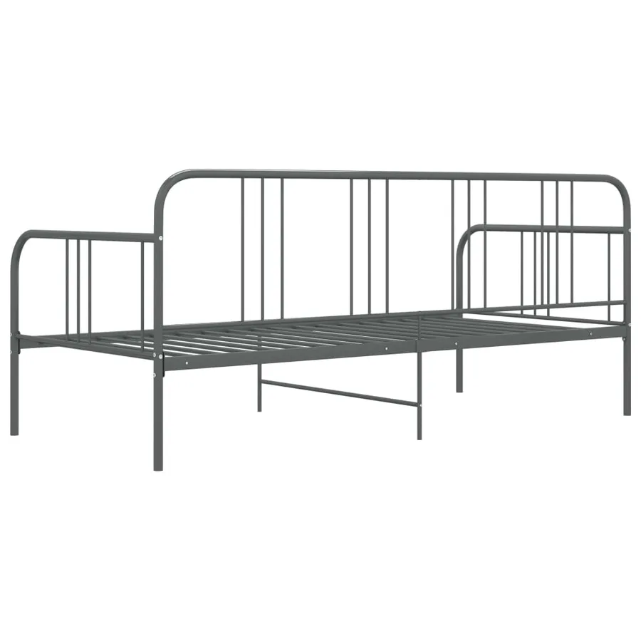 Cadre de canapé-lit sans matelas gris métal 90x200 cm - 5